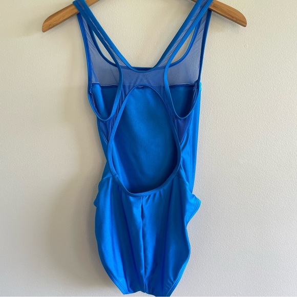 Speedo Women's One Piece Swimsuit With Mesh Detail Blue/Turquoise Size 10 - Picture 5 of 13